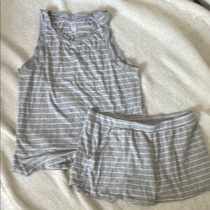 Gray Striped Women's Sleepwear Set